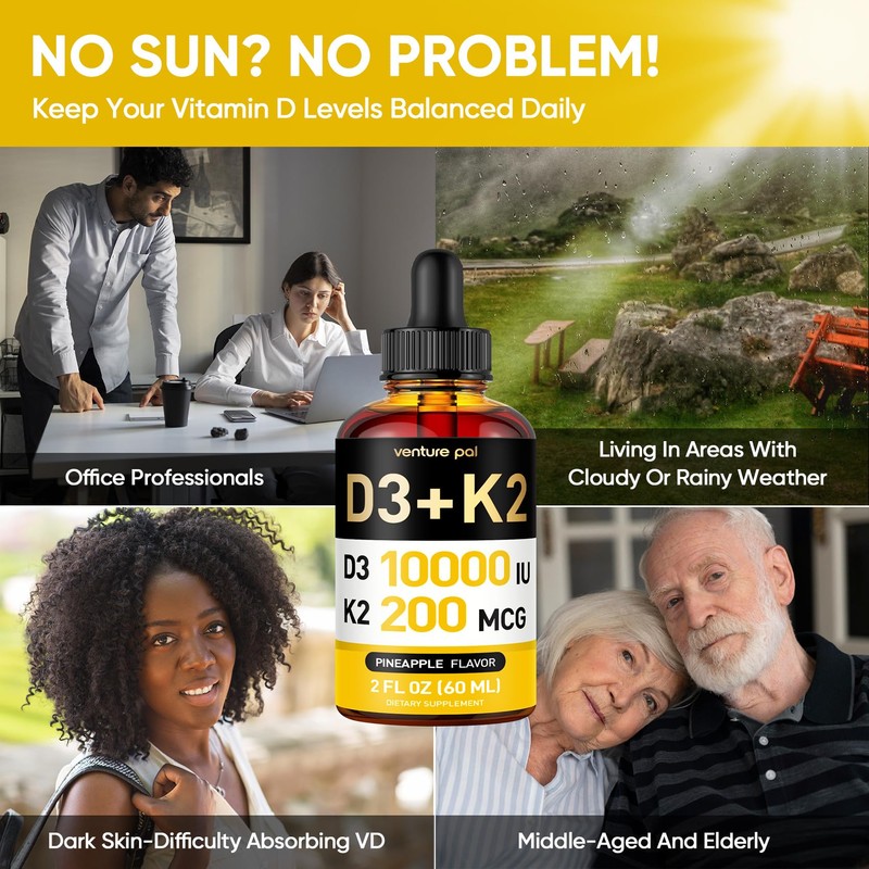 Venture Pal 5-in-1 Vitamin D3 10000 IU & K2 as