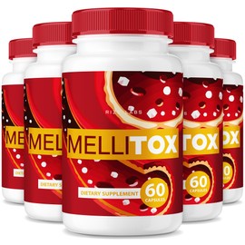(5 Pack) MelliTox Capsules, MelliTox Supplement Body Detox, MelliTox Maximum Strength Formula, MelliTox Pills for Healthy Cells, MelliTox Pastillas Review (300 Capsules)