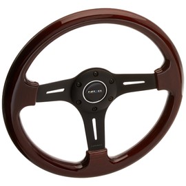 NRG Innovations ST-015-1BK Classic Wood Grain Wheel (330mm, 3 spoke center in matte black)