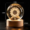 YouerCrystal 3D Sunflower Lamp,2.36 inch 3D K9 Crystal Ball Sunflower
