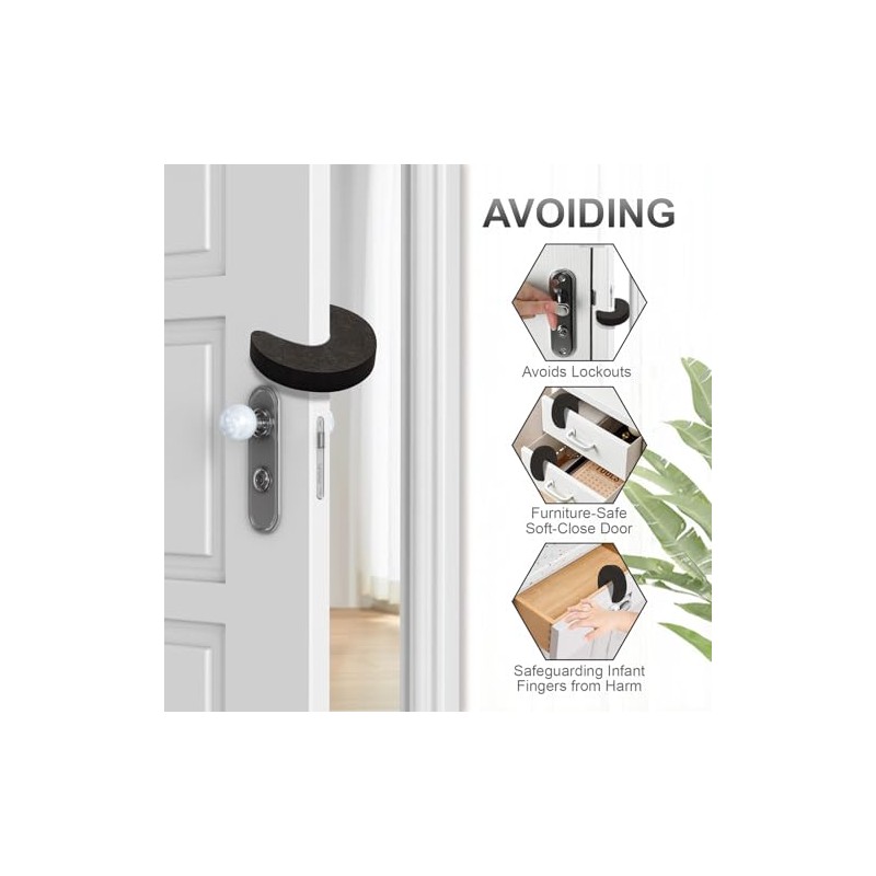 8 piezas de protector multifuncional contra pellizcos en puertas, elegante