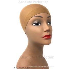 DREAM Deluxe Wig Cap Light Brown 2 pieces (Model: 097 Light Brown), Spandex cap