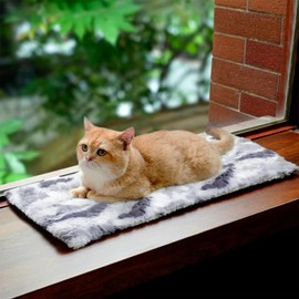 Petace Window Lounger for Cats, Self-Warming Cat Bed, Window Sill, Non-Slip, Self-Heating Cat Blanket for Windows, 60 x 24 cm, Soft and Washable Cover, Grey