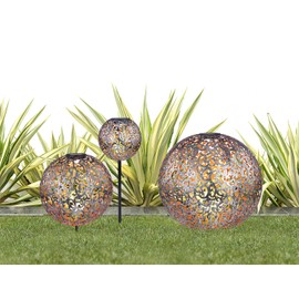 Solarleuchte Garden for Outdoor Decoration - Garden Decoration Ball Solar Lamp - Garden Lamps Solar LED with Ground Spike - Garden Lamp Height 54 cm - Diameter 18.5 cm