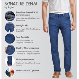 Agile Mens Super Comfy Straight Stretch Denim Jean AKP44108SL True Medium 32X30