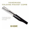 Kent 20T Handmade Folding Pocket Comb for Men, Fine Tooth