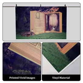 AOFOTO 10x7ft Fairy Tale Books Backdrop Enchanted Forest Girl Baby Shower Photoshoot Decorations Little Princess Birthday Party Background for Photography Photo Studio Props Vinyl