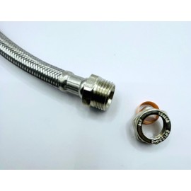 Flexi Tap Connector 15mm x 1/2" BSP Bent Easy Connect 300mm Long Flexible Hose Pipe