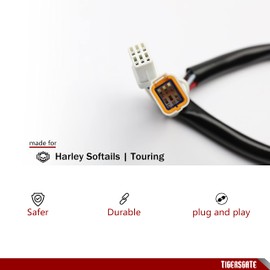 TIGERSGATE-Inch Throttle by Wire Wire Extension Harness for 2016 2021 Harley Touring Softail Ape Hangers. 18 Tbw