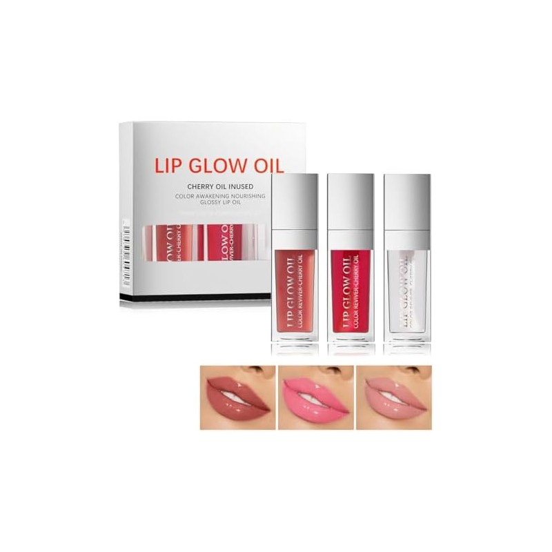 3 Piezas De Aceite Para Labios Voluminizador, Bálsamo Labial Con