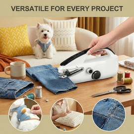 Portable Mini Sewing Machine for Beginners， Portable Handheld Sewing Machine with Dual Speed & Power Modes - Quick Stitch for Home Travel DIY Repairs， Easy to use