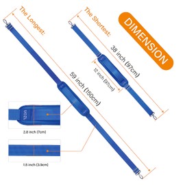 UOZL - Correas de hombro de 59 pulgadas, almohadilla de hombro fija suave, correas de repuesto con hebilla ajustable no empotrado de dos vías para portátil, bolsa de mensajero, bolsa de herramientas, equipaje, color azul