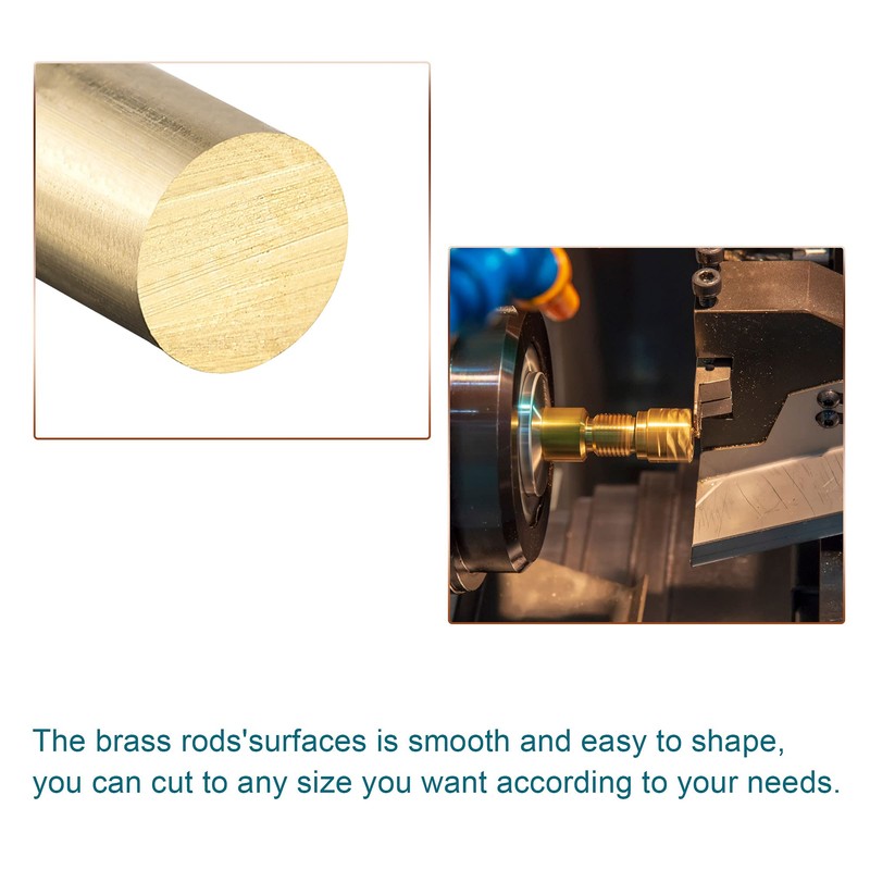sourcing map Brass Round Bar Lathe for DIY Craft 2