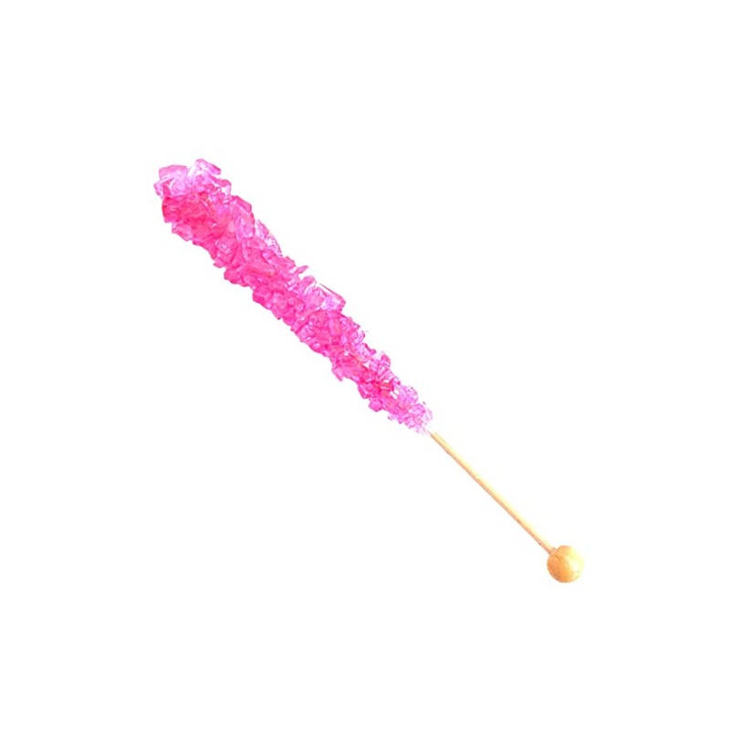 Classic Rock Candy Sticks, Sugar Rock Crystal Lollipops, Individually Wrapped