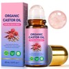 Organic Castor Oil Rose Quartz Roller Ball, 100% Pure Cold-Pressed