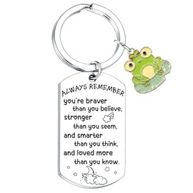 Inspirational Frog Gift For Women Cute Frog Keychain For Sister Daughter Christmas Graduation Birthday Gift For Friends Frog Lovers Animal Keychain For Friend