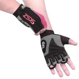 SKSZ Gym Gloves| Weight lifting Gloves| Training Gloves with Wrist Support | Gym Gloves Men | Fingerless Work Gloves | for Cycling Hanging & Pull-up’s (XL, PINK)