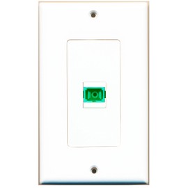RiteAV 1 Port Fiber SC APC Simplex Wall Plate Oversized Jumbo MIDI