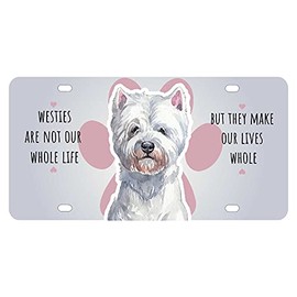 Westie West Highland White Terrier Watercolor Mini Metal License Plate 4.75 x 2.25 inch