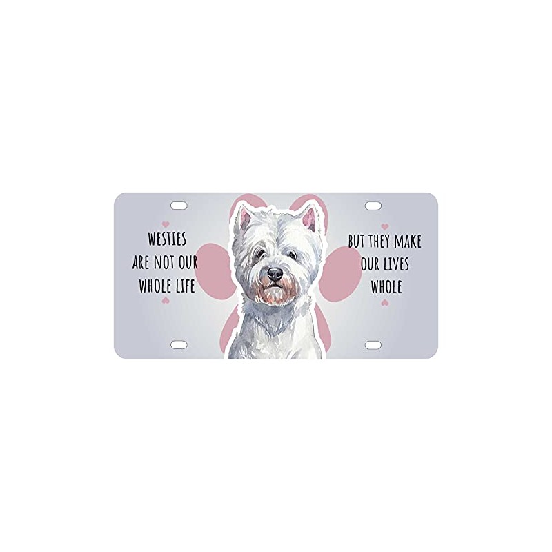 Westie West Highland White Terrier Watercolor Mini Metal License Plate