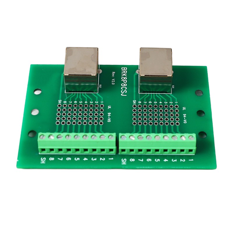 RJ45 Ethernet Connector Breakout Board Dual Network Port Input Screw