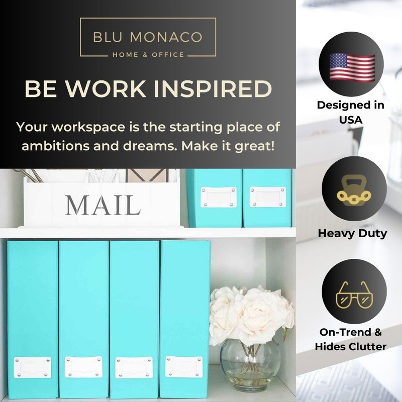 BLU MONACO Set of 6 Foldable Fun Aqua Magazine File