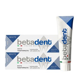 Betadent Set of 2 White Toothpastes, Gentle and Non-Abrasive, Restores Natural Whiteness of Teeth, Fresh Breath, Antiplaque, Tartar Control - 2 x 100ml