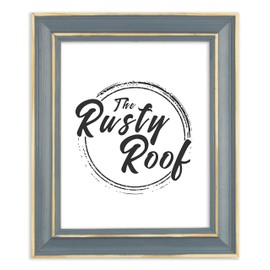 The Rusty Roof-Distressed Classic Slate Blue-Solid Wood Picture Frame-8.5x11