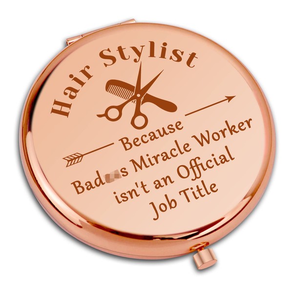 Hairdresser Gifts for Women Compact Makeup Mirror Hair Stylist Gifts Appreciation Gifts for Hairstylist Barber Gifts for Women Thank You Gifts Travel Makeup Mirror for Salon Cosmetology Graduate Gifts