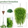 2 Set Fake Hanging Plants Baskets for Outdoors 30" Fall