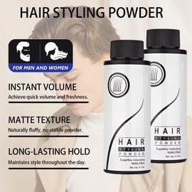 2PCS Hair Styling Powder,Hair Texture Powder for Men,Invisible, Volumizing Texture with Matte Look,Long-lasting Hold,No Oil or Greasy Residue,20g