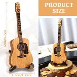 LFCFBH Wooden Acoustic Guitar Pick Box, Guitar Pick Holder with 3 Guitar Picks for Guitar Players Lovers