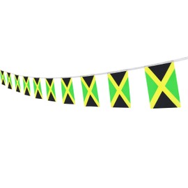 Jamaica Jamaican String Banner Flag,5.5 x 8.2 Inch String Banner,Indoor and Outdoor Party Decorations,16 ft 20 Mini Flags.