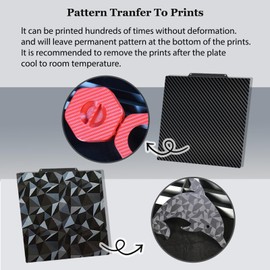 Double Sided PEO PET Build Plate 330x330mm,Flexible Diamond PEO+Carbon Fiber PET Spring Steel Sheet for Neptune 4 Plus/Neptune 3 Plus/Tronxy X3S/X5SA/X5SA/Raise MAX3 Pro 2/Pro 2 Plus Pro 3D Printers.