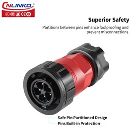 CNLINKO YM-20 5 PIN Industrial Waterproof Connector,IP68 Circular Connector,PBT Plastic Shell Quick Plug Aviation Connector M20 Male Plug and Female Plug