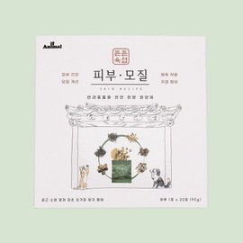 IF ANIMAL Strong Skin and Coat Herbal Nutritional Supplement, 1 Box, Skin and Coat / 이프애니멀 튼튼육첩 피부 모질 한방 영양제, 1박스, 피부피모