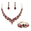 EVER FAITH Statement Necklace Earrings and Bracelet Set for Women,
