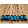 Navy Blue Bunch of 8 Closed Bud Wooden Roses for