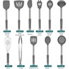 Silicone Kitchen Cooking Utensils Set with Stainless Steel Handle, Spatula