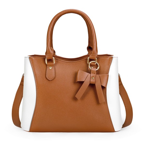 RAINSMORE Women's Tote Bag, PU Shoulder Bag, Zipper Included, Dividers,