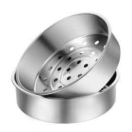 2Pcs Stainless Steel Steamer Pot Round Cooking Rack Food Steamer Basket Insert for Kitchen Dim Sum Dumplings Bun