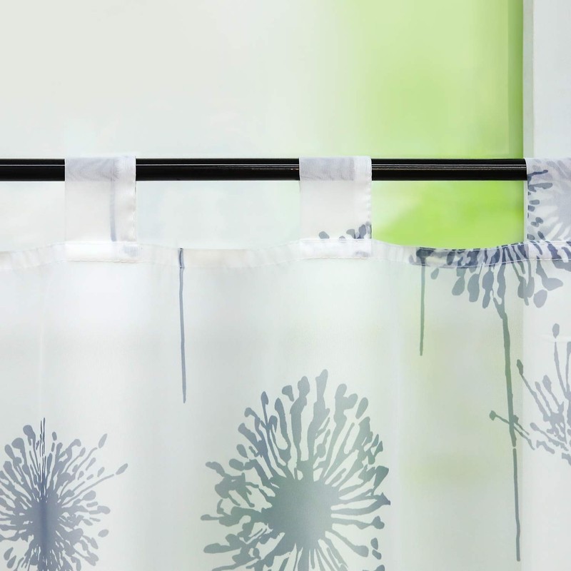 ESLIR Modern Bistro Curtain with Loops Kitchen Curtains Transparent Dandelion