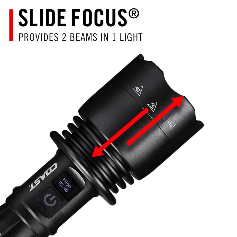 Coast XP40R 8000 Lumen Rechargeable Dual-Power LED Flashlight with POWERiQ™