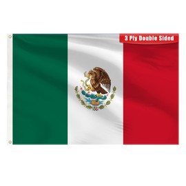 3ply Mexico Flag 2x3 Ft Double Layers Heavy Duty Durable Large Mexican Flag Banner Outdoor Indoor Decorations with 2 Brass Grommets