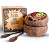 COCOBOWLCO Coconut Bowl Set with Wooden Spoons – Eco-Friendly Acai