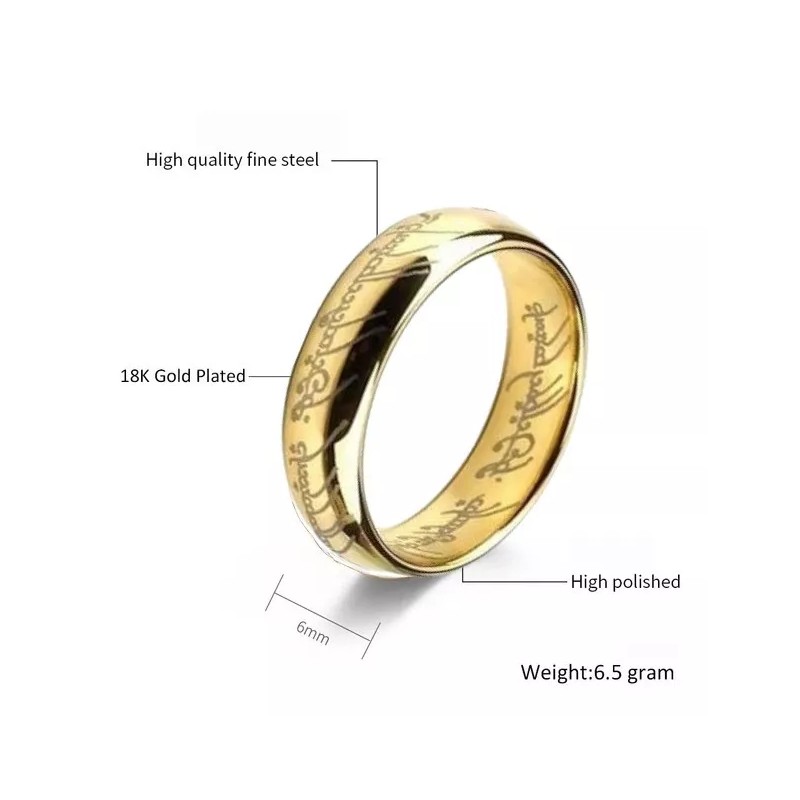 Dtup Anillo Único Tolkien Señor De Los Anillos Con Cadena