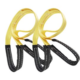 AsgenoX 2 Pack 1 "x6' Lift Sling Straps Reinforced Loops Lift Sling Straps 1 inch 6 Feet Tree Saver Strap 8000 Pound Capacity, Lifting Straps for Hoist, Winch Straps Yellow
