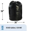 Stout T3658B15 100% Recycled Plastic Garbage Bags 60gal 1.5mil 36