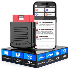OBD2 Bluetooth 5.0 Adapter, MUCAR BT200 Diagnosegerät Auto mit Vollsysteme+2 Servicefunktionen(Öl/SAS), OBD2 Diagnosegerät Für IOS&Android App/Batterietest/AutoVIN, Kostenloses Aktualisierungen