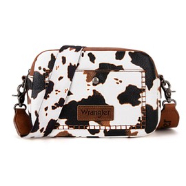 Wrangler Crossbody Bag for Women Camera Purse with Wide Strap WG90-819COW-BR